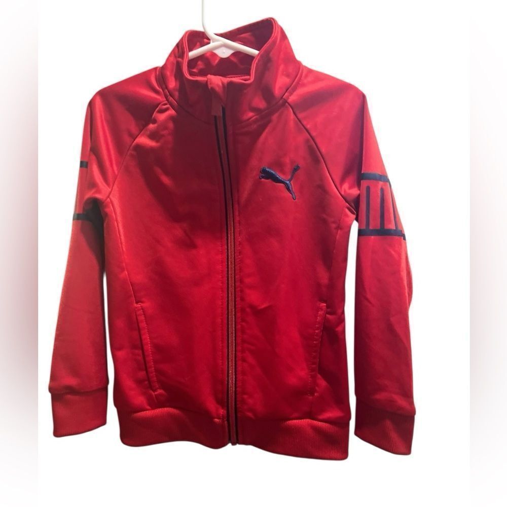 . PUMA Logo Sleeve Red Zip-Up Jacket – Toddler 4T